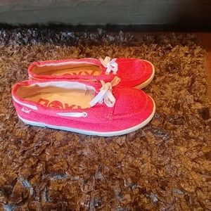 Roxy hot pink boat shoes
